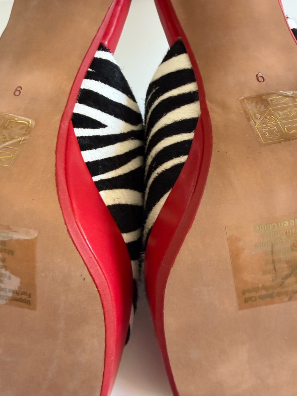 Jeffrey Campbell Red Mules with Black-and-White Zebra Strap | Size 9 | NWOT - Picture 8 of 13